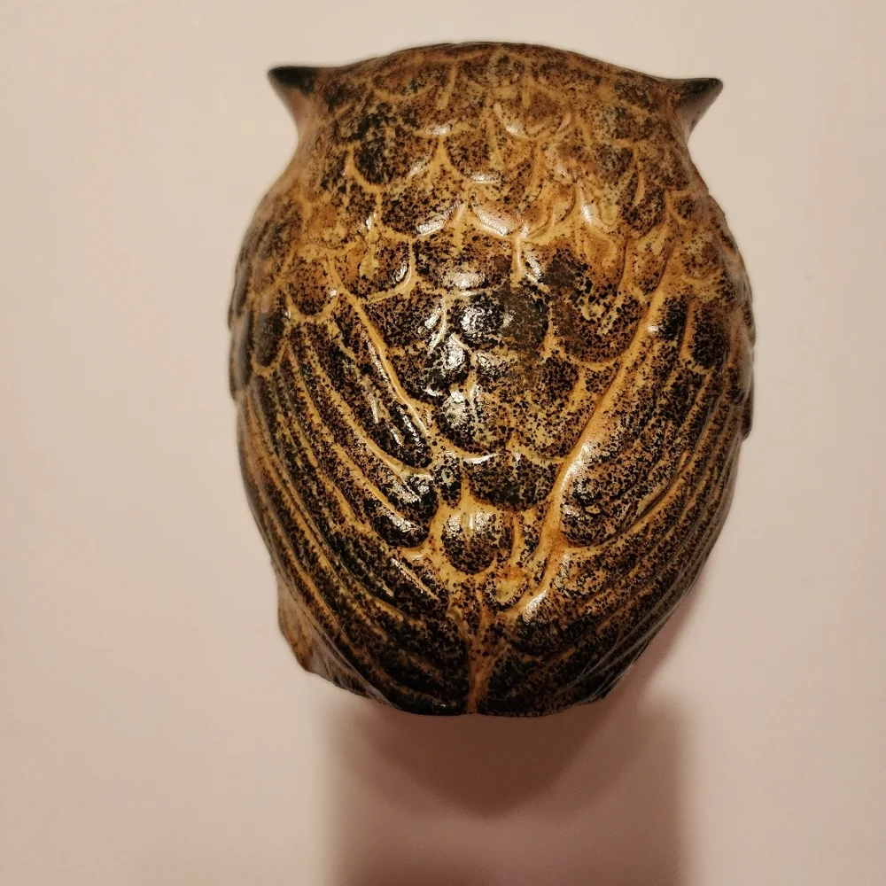 Owl Bank (Piggy Bank) Slit In Left Eye For Coins. Stopper Bottom. 5" T X 4 " W - Picture 3 of 8